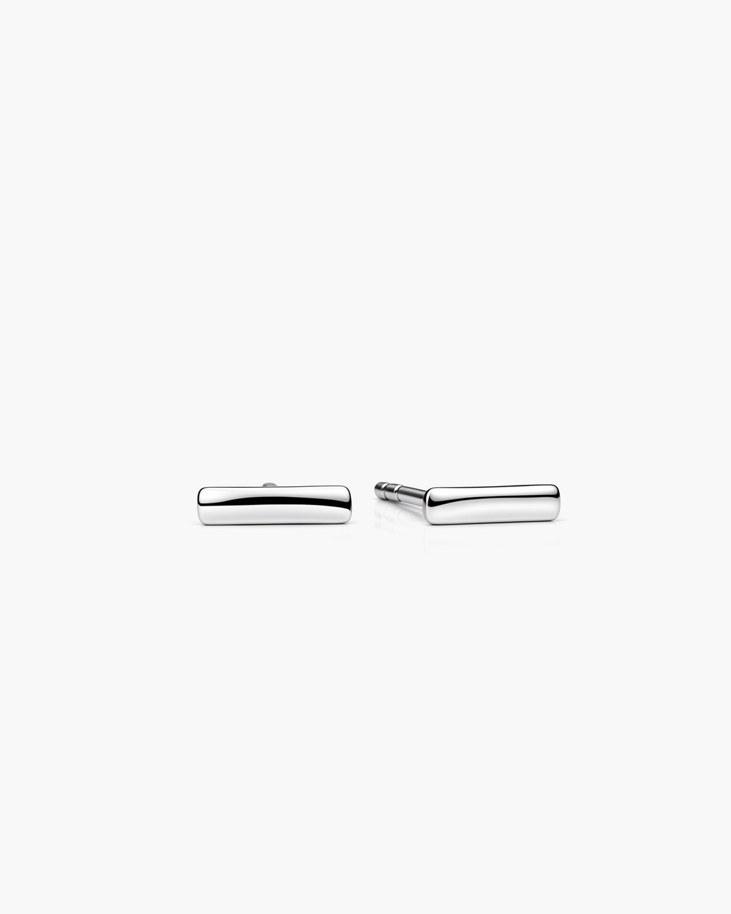 Luna Bar Studs - 14K White Gold