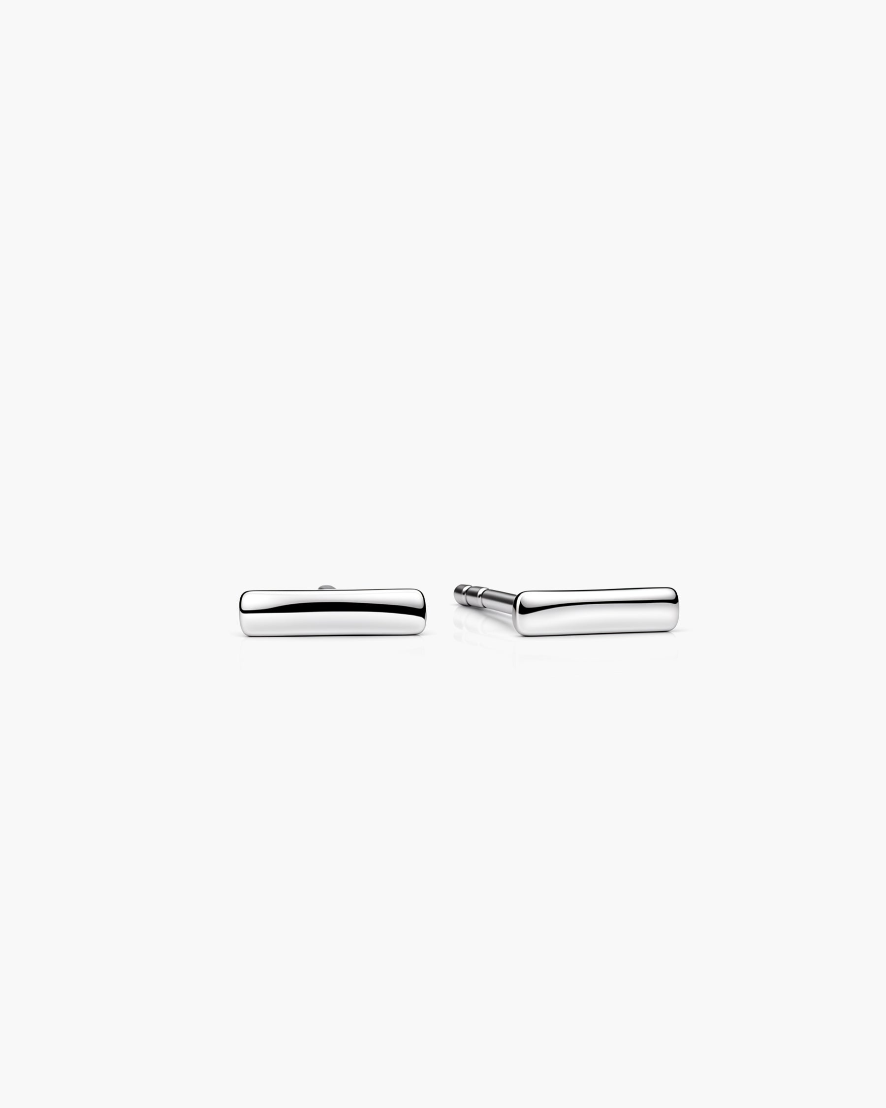 Luna Bar Studs - 14K White Gold