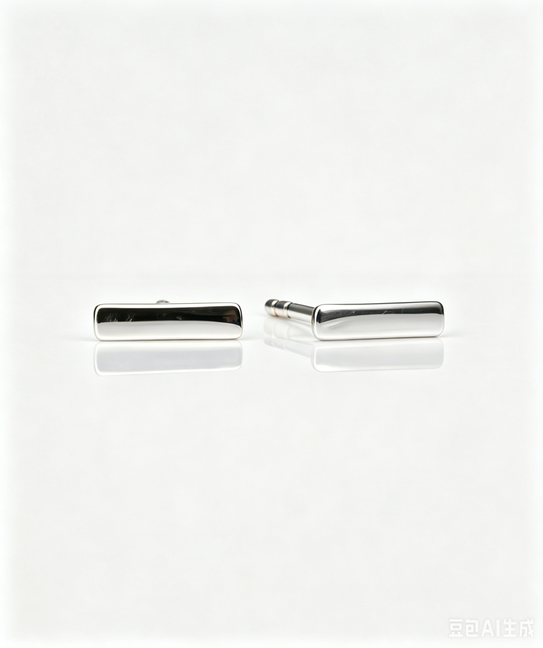Luna Bar Stud - 14K White Gold