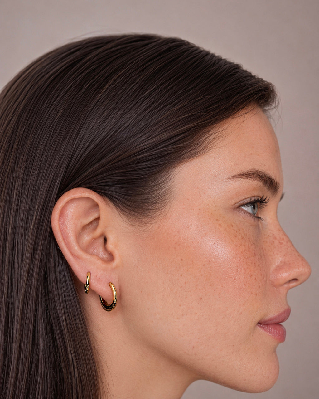 Plain Hoop Mini Single - 10K Yellow Gold Lifestyle