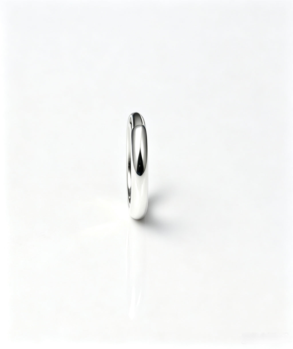 Plain Hoop Mini - 10K White Gold Front Profile