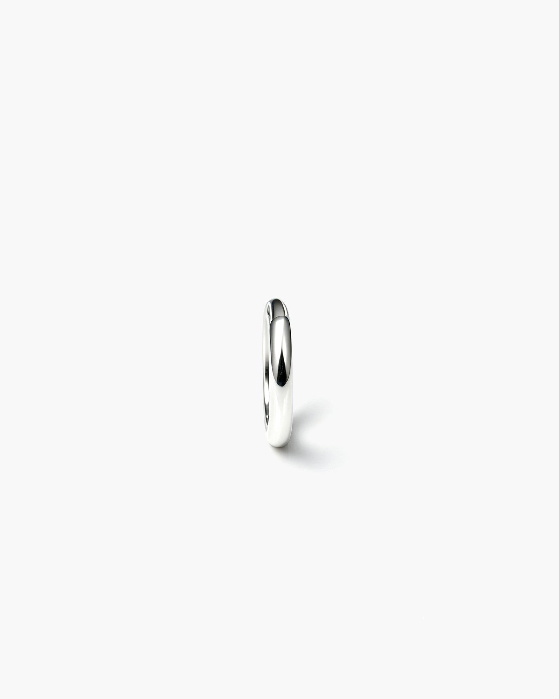 Plain Hoop Mini Single - 10K White Gold Front Profile