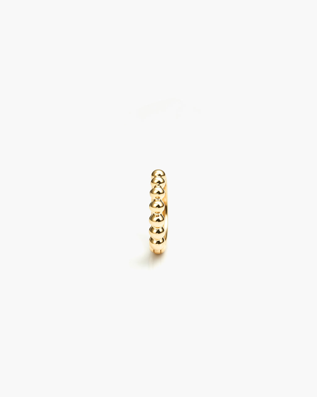 Beaded Hoop Mini Single - 14K Yellow Gold Front Profile