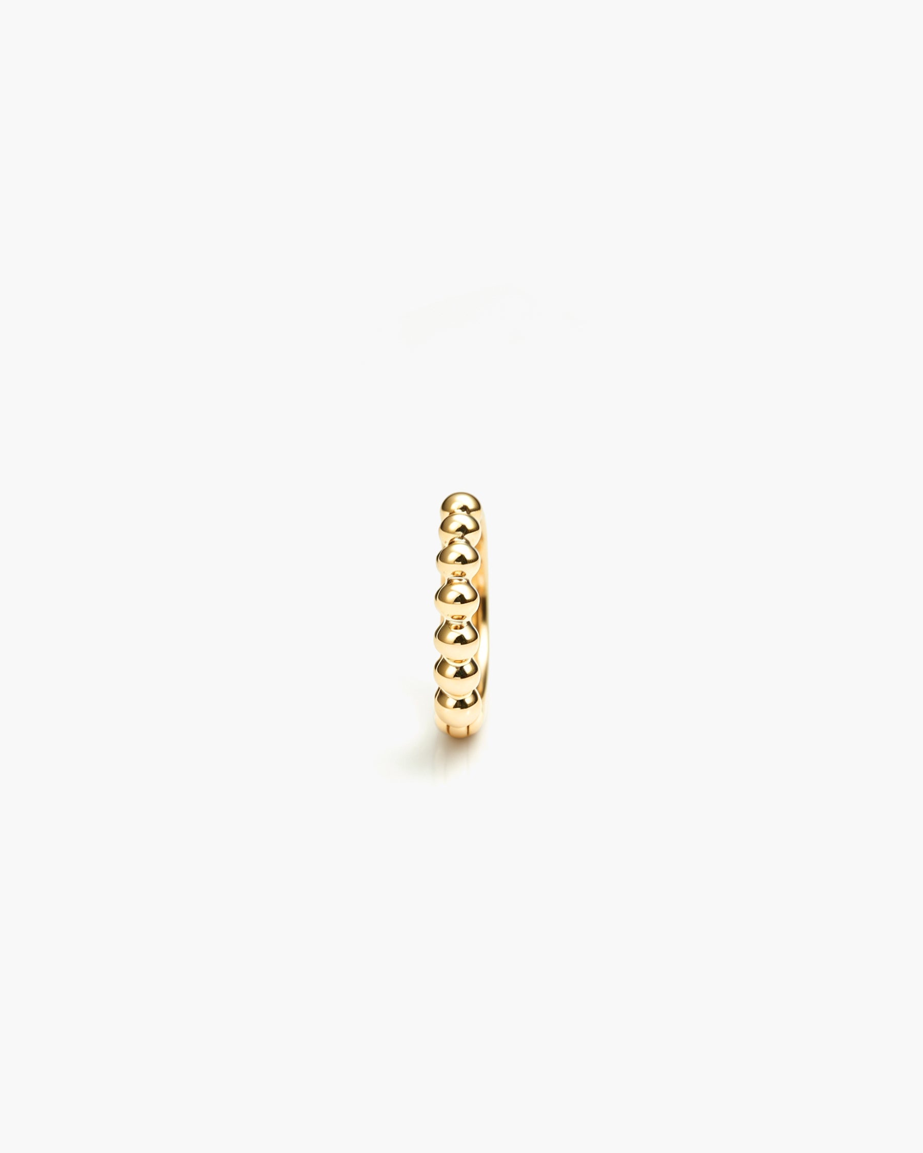 Beaded Hoop Mini Single - 14K Yellow Gold Front Profile
