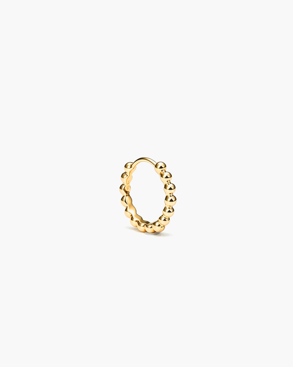 Beaded Hoop Mini Single - 14K Yellow Gold 