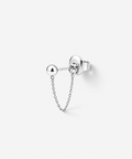 Ball Chain Stud - 14K White Gold