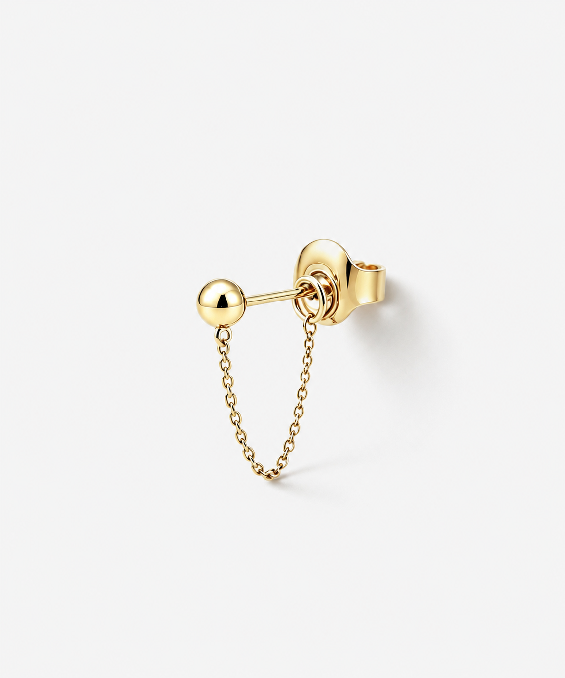 Ball Chain Stud - 14K Yellow Gold