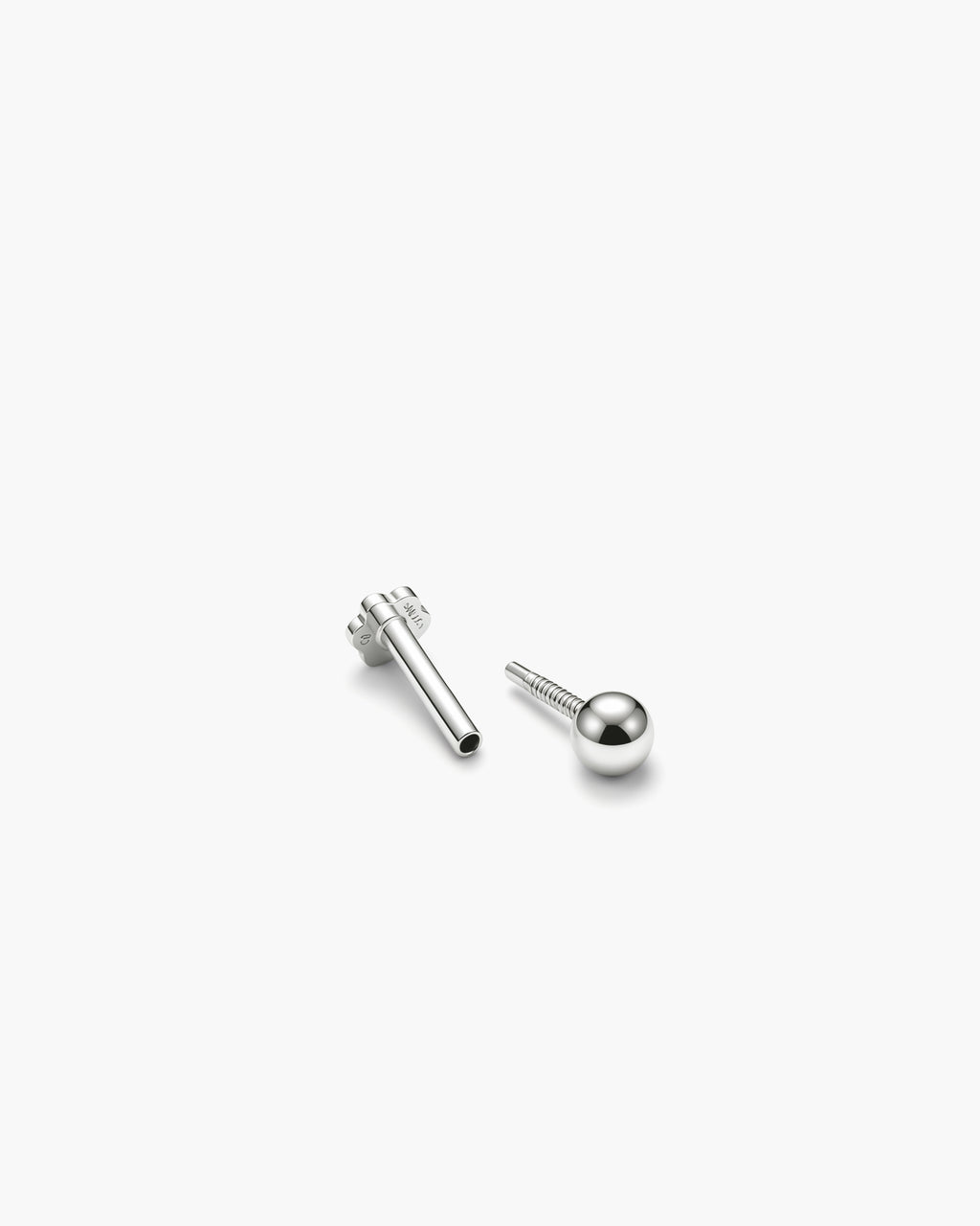 Lollipop Stud Single - 14K White Gold Split Profile