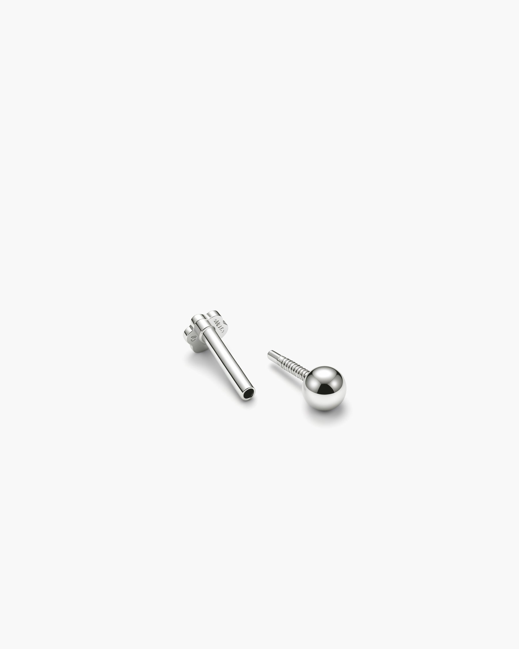 Lollipop Stud Single - 14K White Gold Split Profile