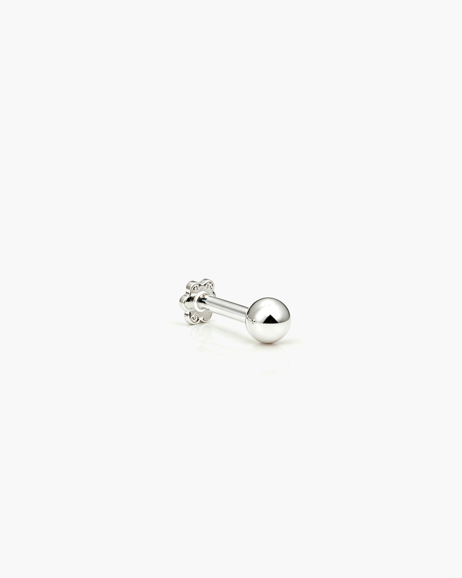Lollipop Stud Single - 14K White Gold