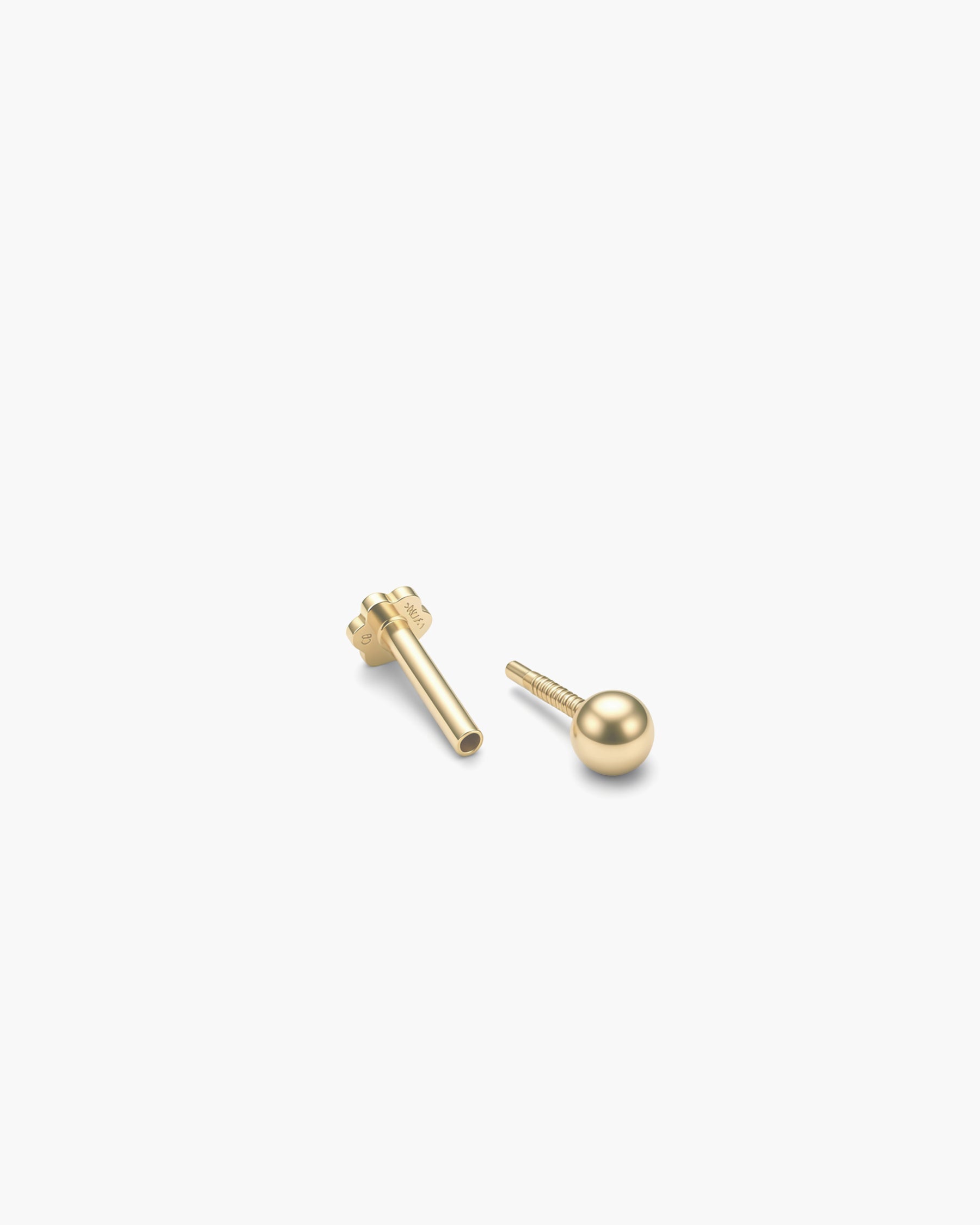 Lollipop Stud Single - 14K Yellow Gold Split Profile