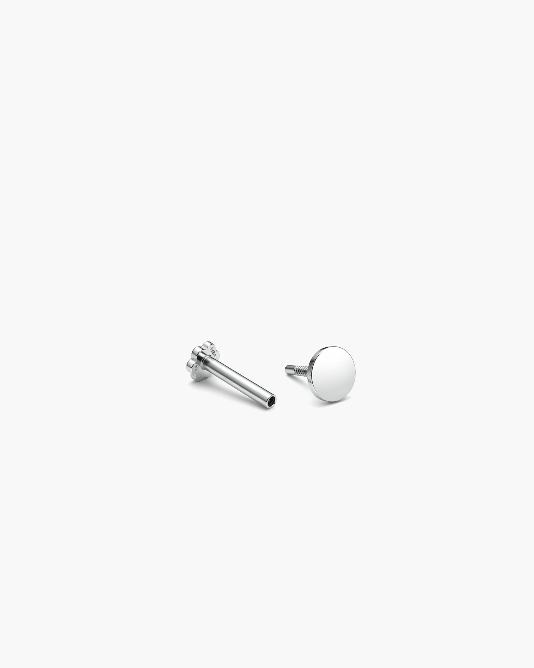 Disc Stud Single - 14K White Gold Split Profile