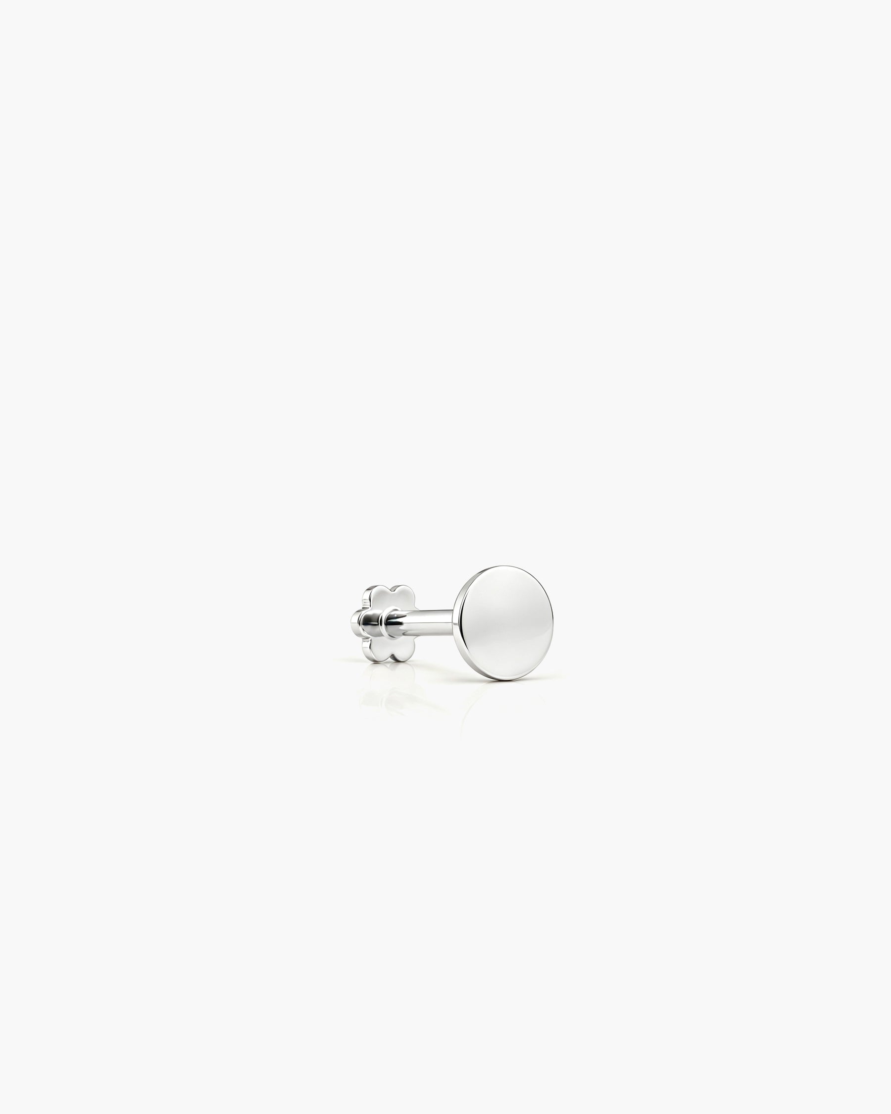 Disc Stud Single - 14K White Gold