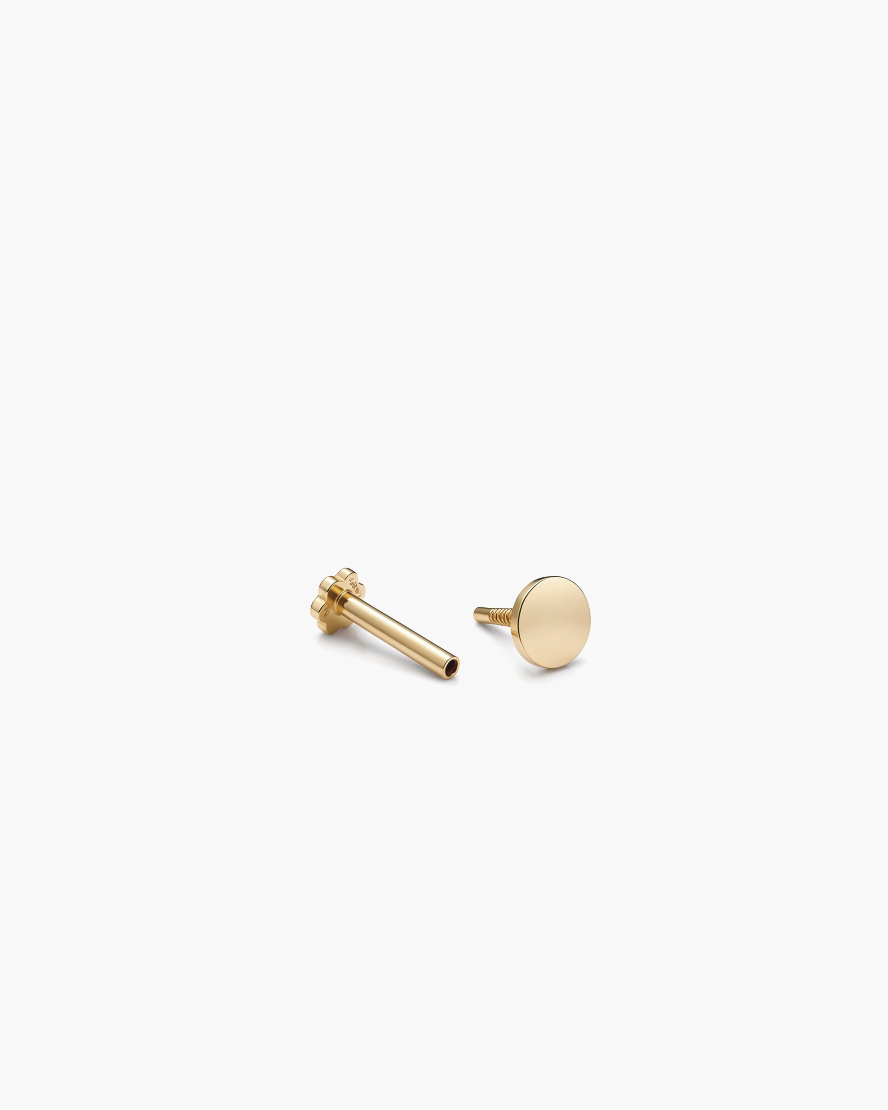 Disc Stud Single - 14K Yellow Gold Split Profile