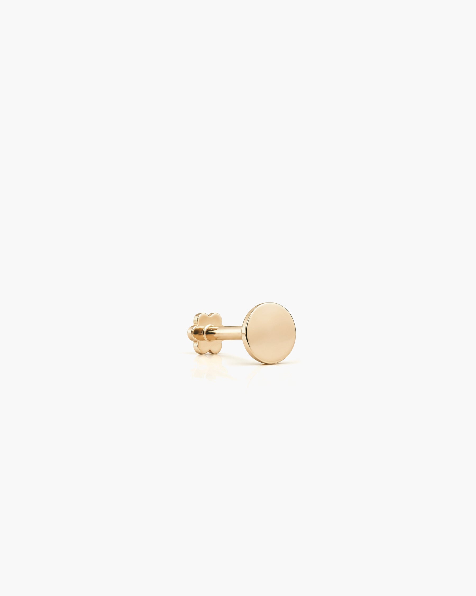 Disc Stud Single - 14K Yellow Gold