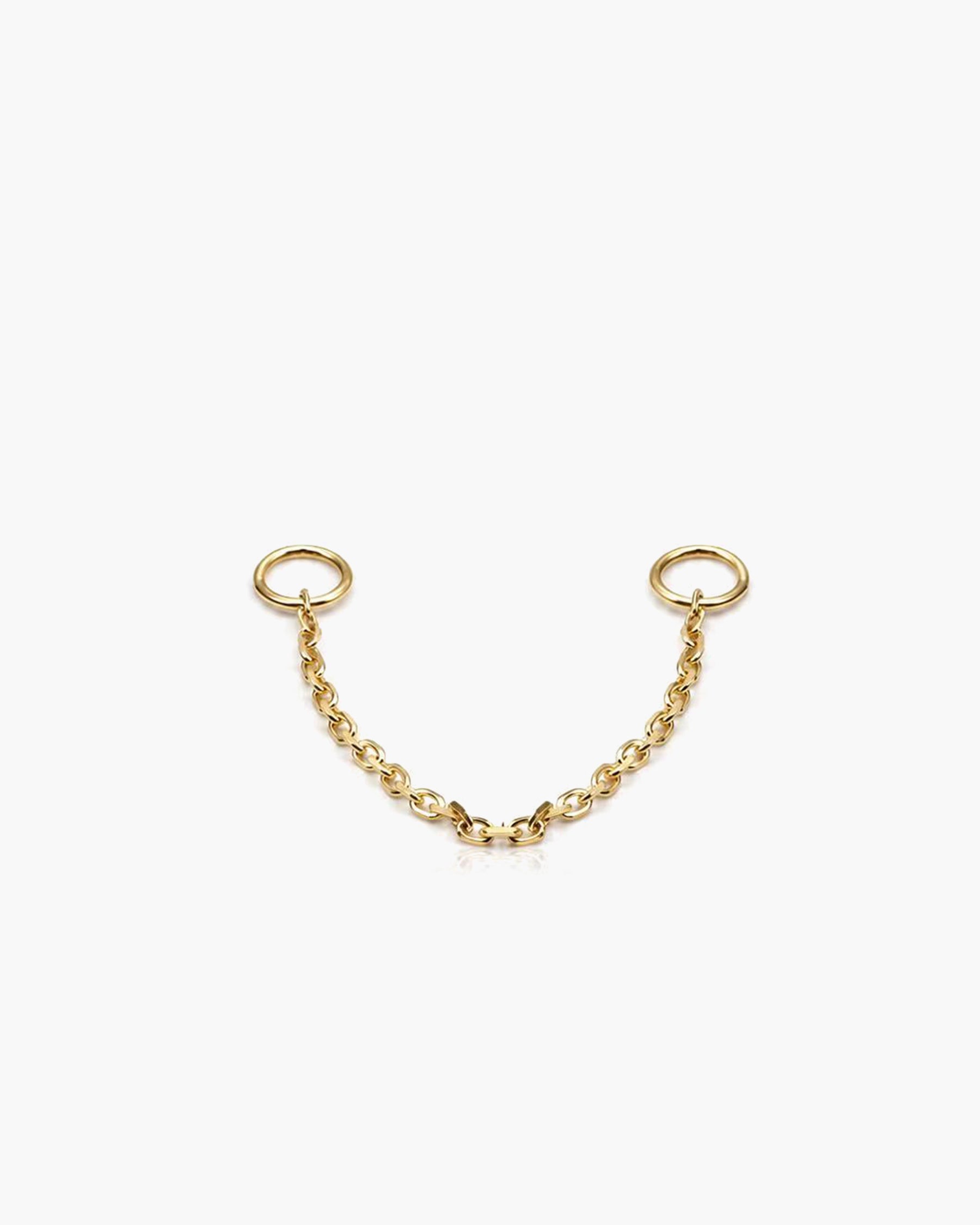 Chain Ear Jackets Small Single - 14K Yellow Gold