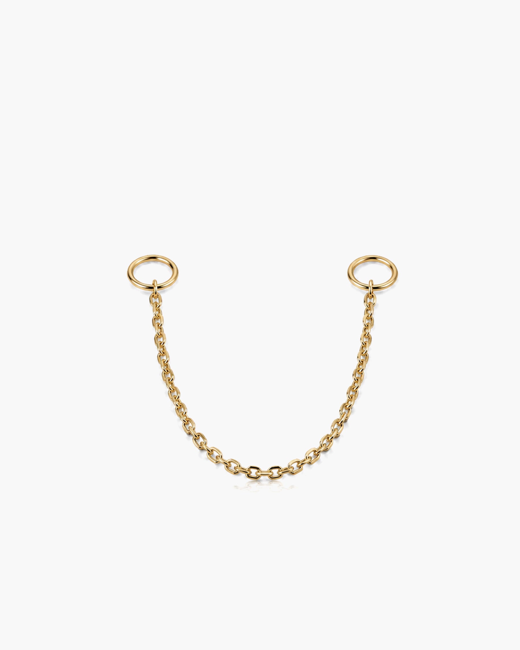 Chain Ear Jackets Medium Single - 14K Yellow Gold
