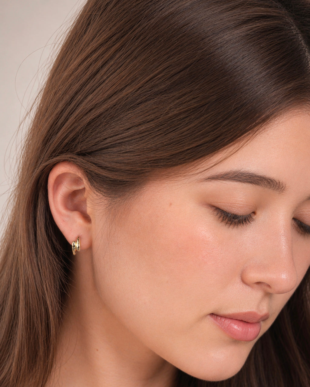 Double Mini Luma Hoops Earring - 18K Gold Vermeil Lifestyle