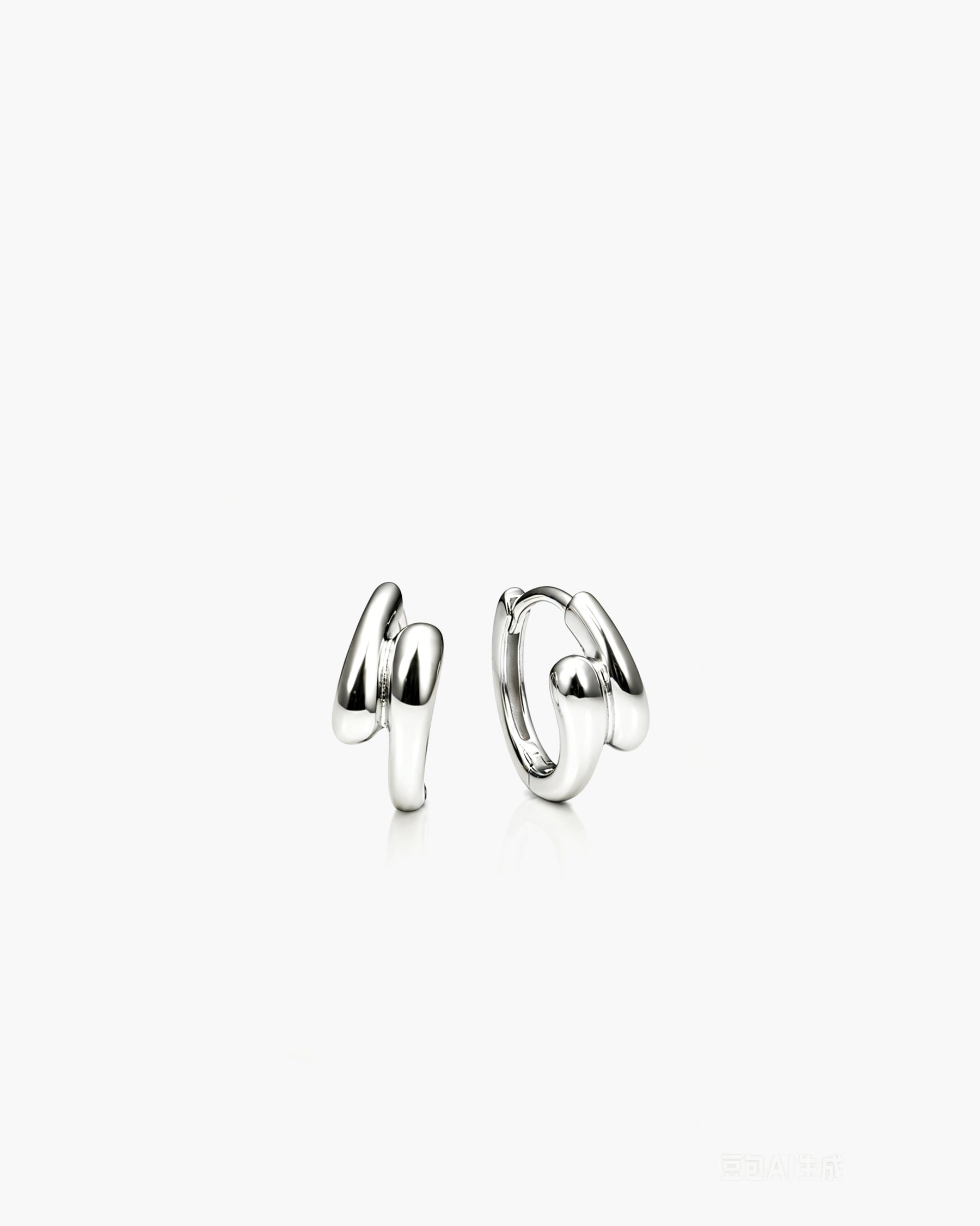 Double Mini Luma Hoops Earring - Sterling Silver