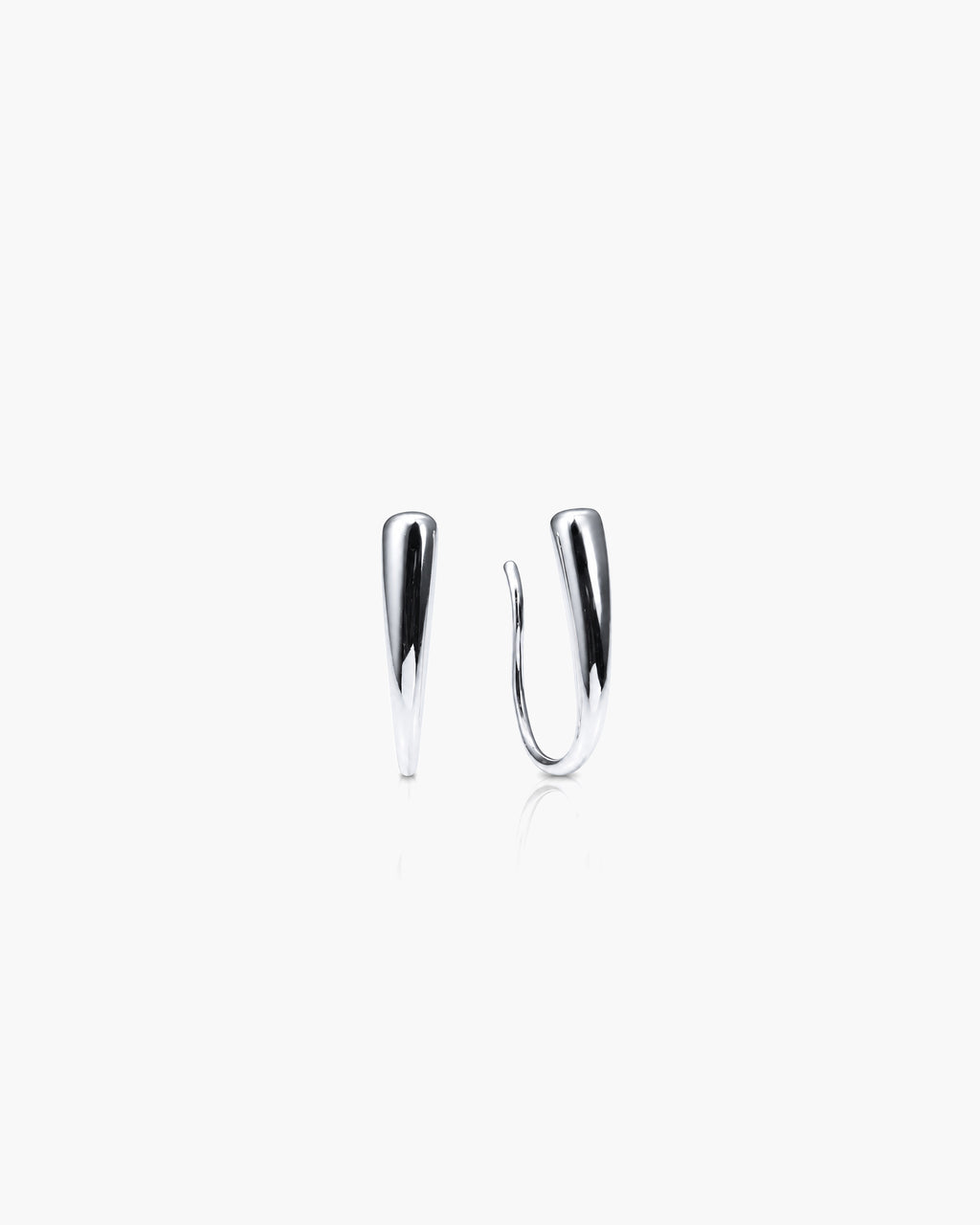 Flow Drop Earring - Sterling Silver Side Profile