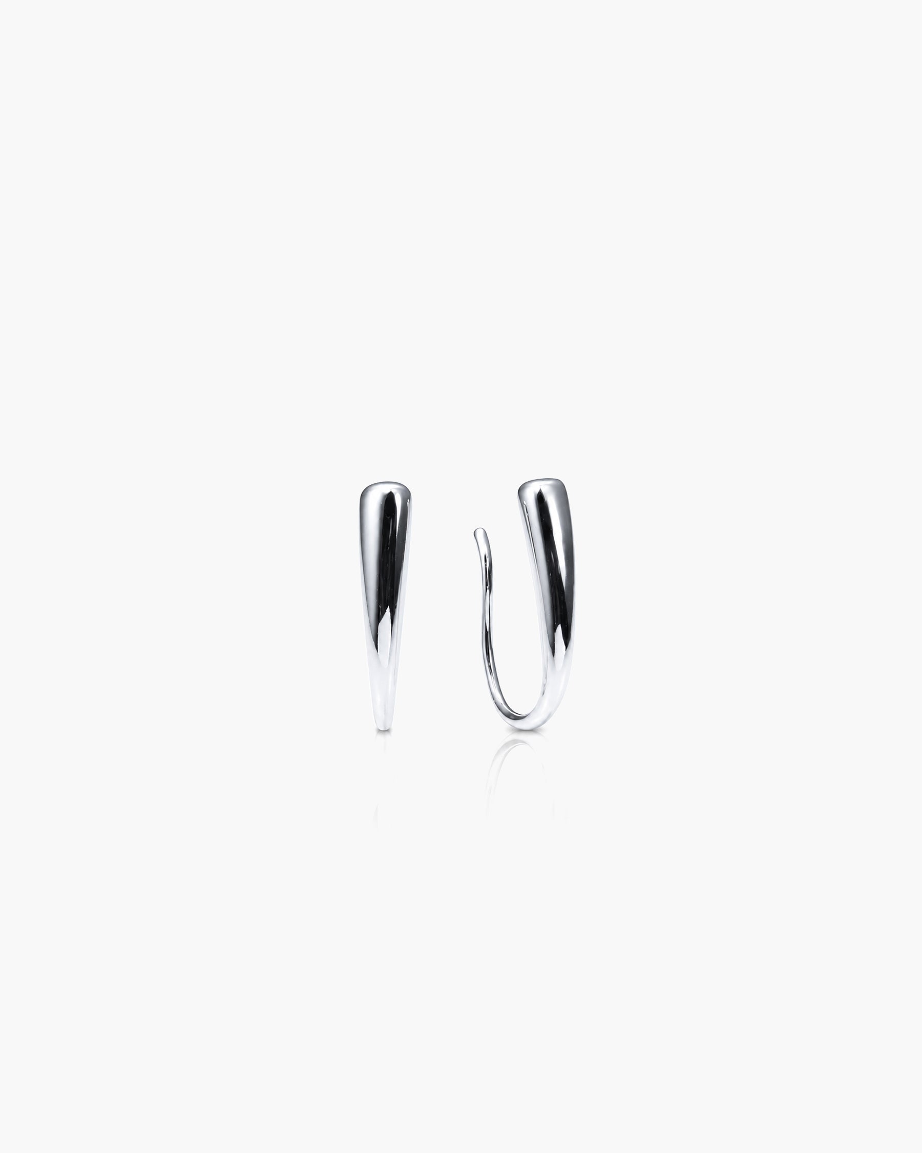 Flow Drop Earring - Sterling Silver Side Profile