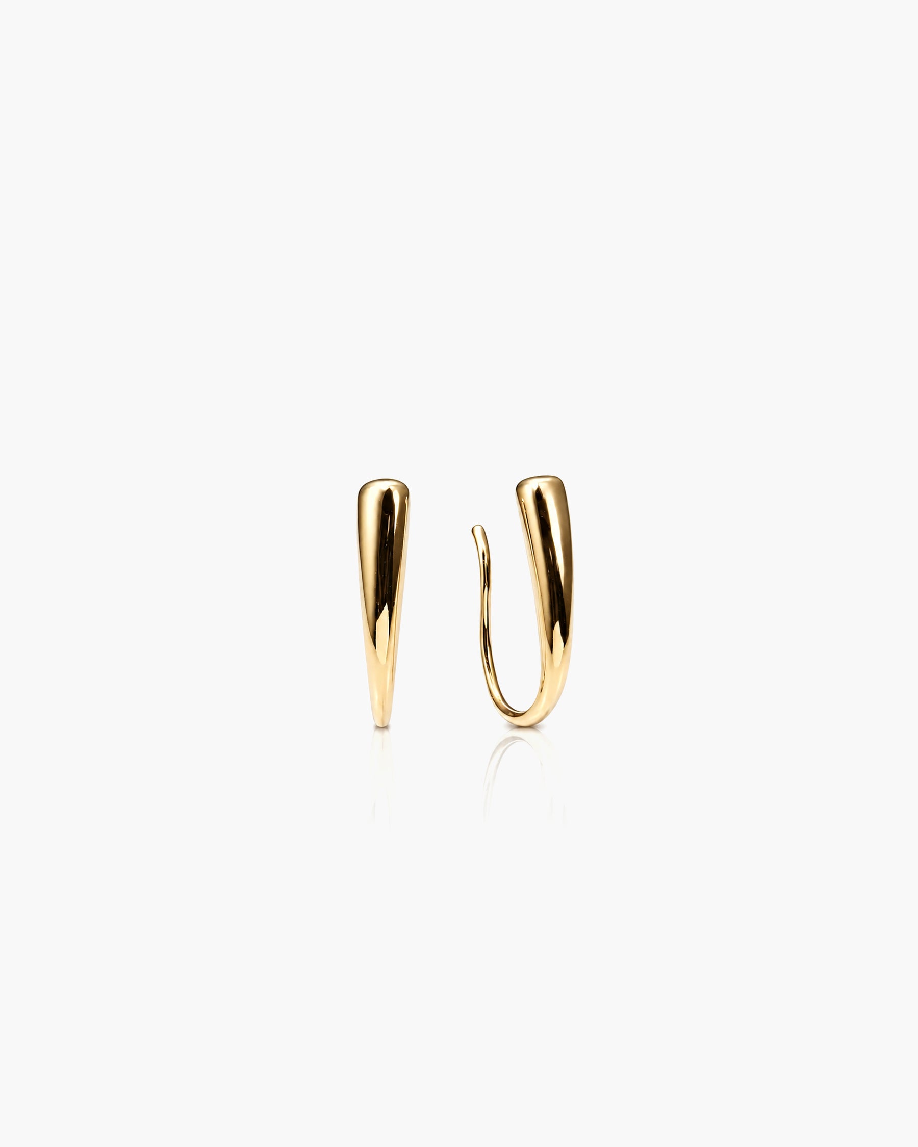 Flow Drop Earring - 18K Gold Vermeil Side Profile