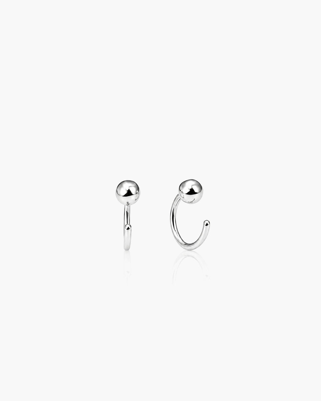 Ball Open Hoops - Sterling Silver