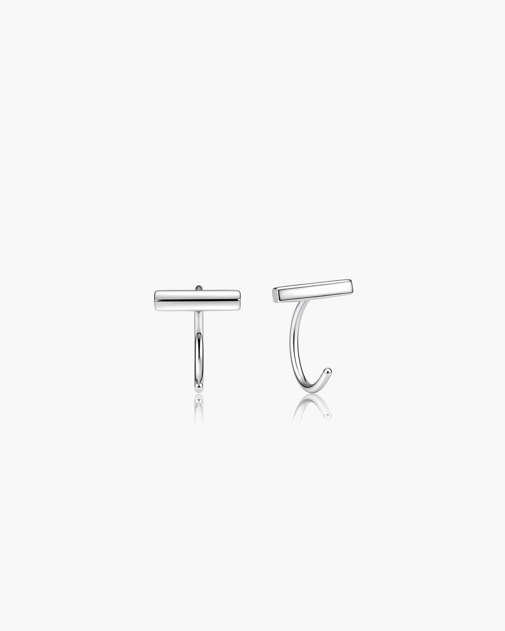 Bar Open Hoops - Sterling Silver