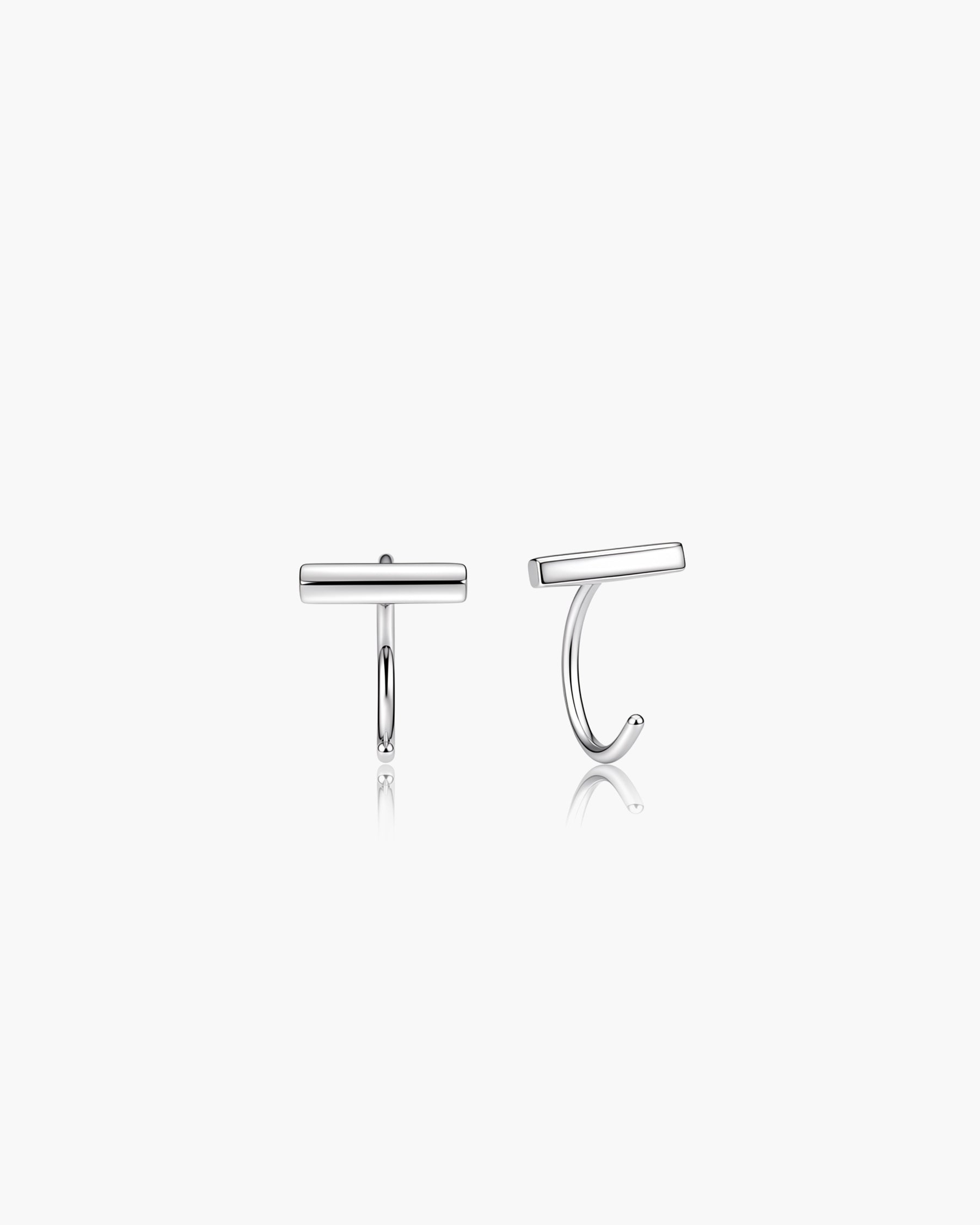 Bar Open Hoops - Sterling Silver