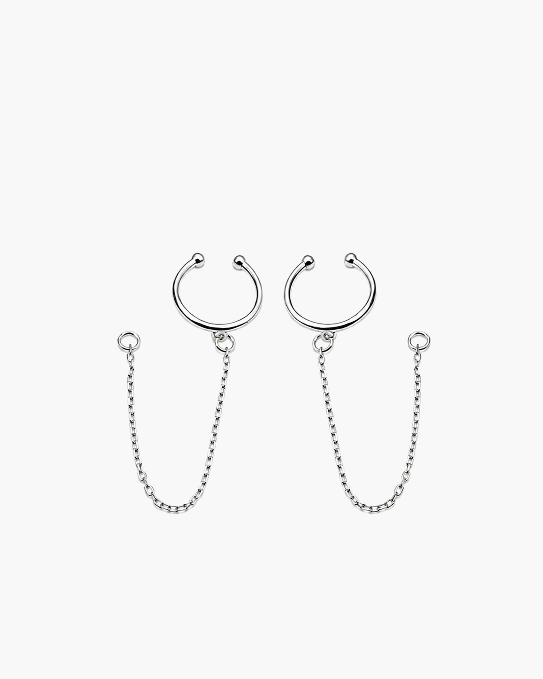 Chain Cuff Ear Jacket - Sterling Silver