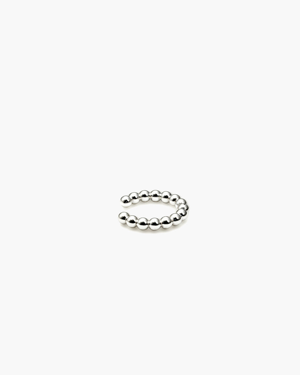 Micro Bead Ear Cuff - Sterling Silver Side Profile