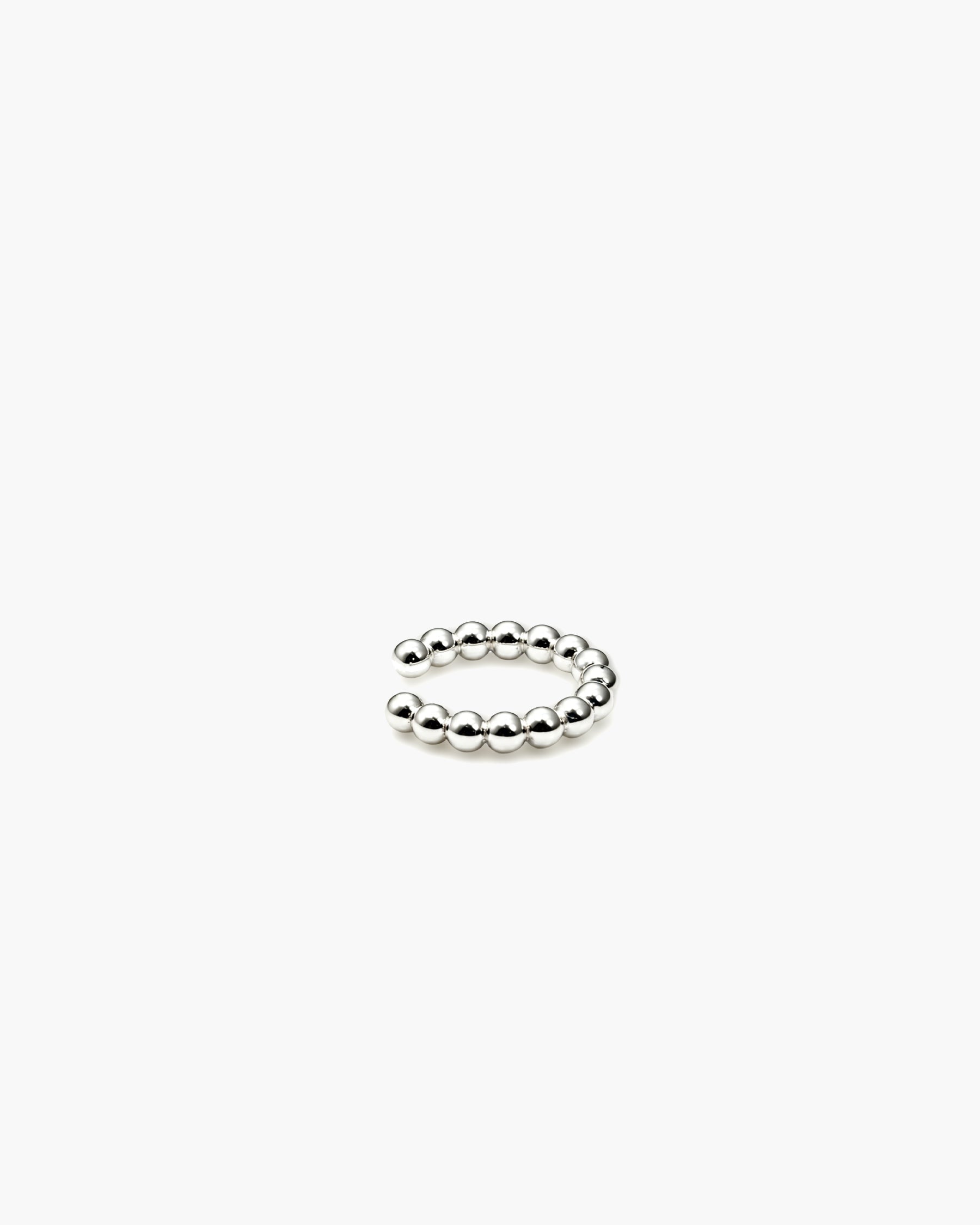 Micro Bead Ear Cuff - Sterling Silver Side Profile