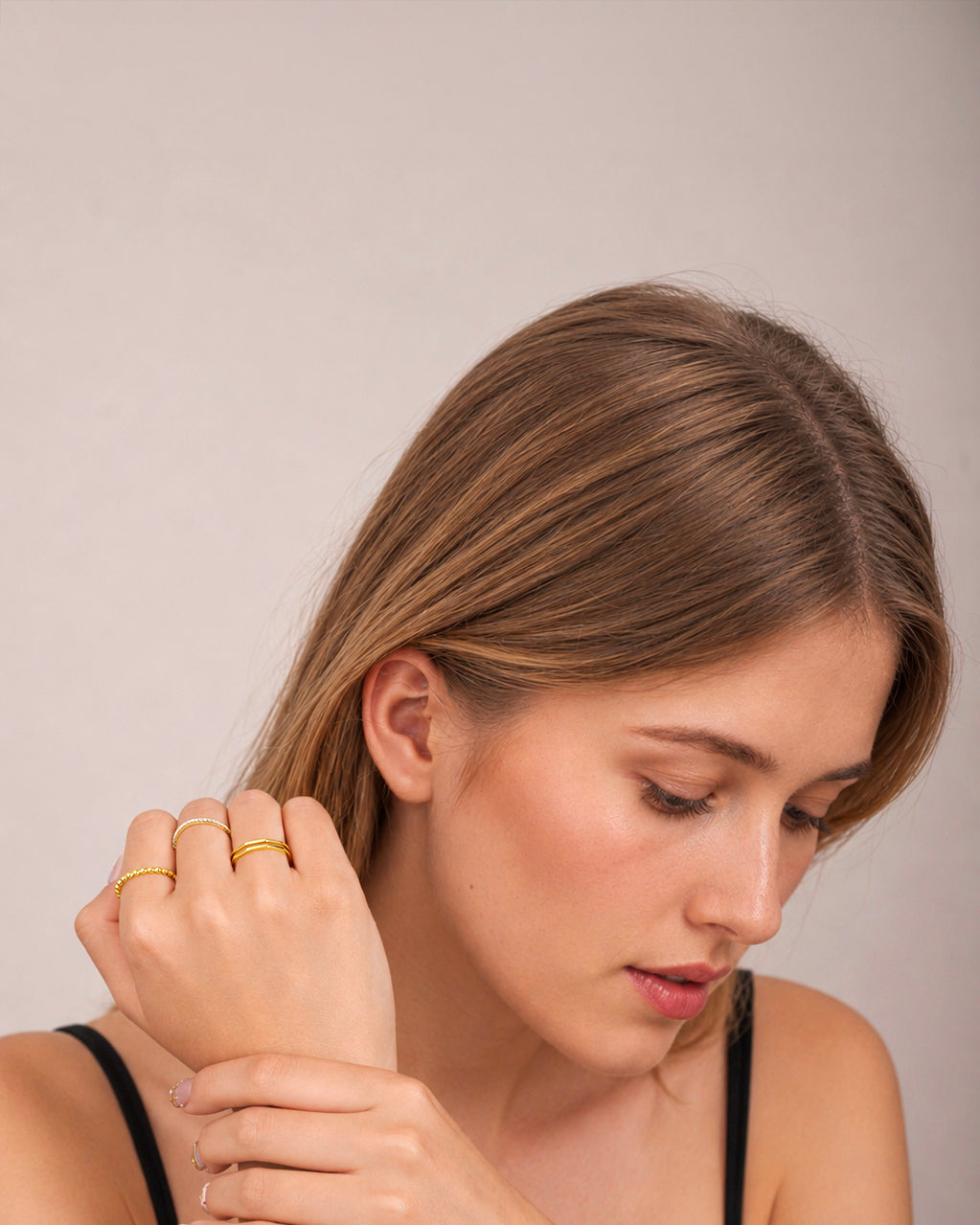 Orbit Beaded Ring - 18K Gold Vermeil Lifestyle