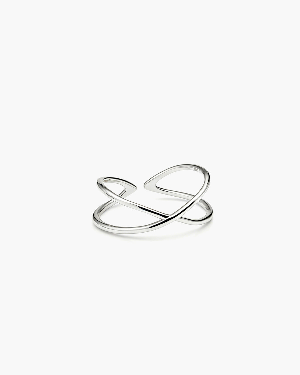 Flow Cross Band - Sterling Silver Side Profile