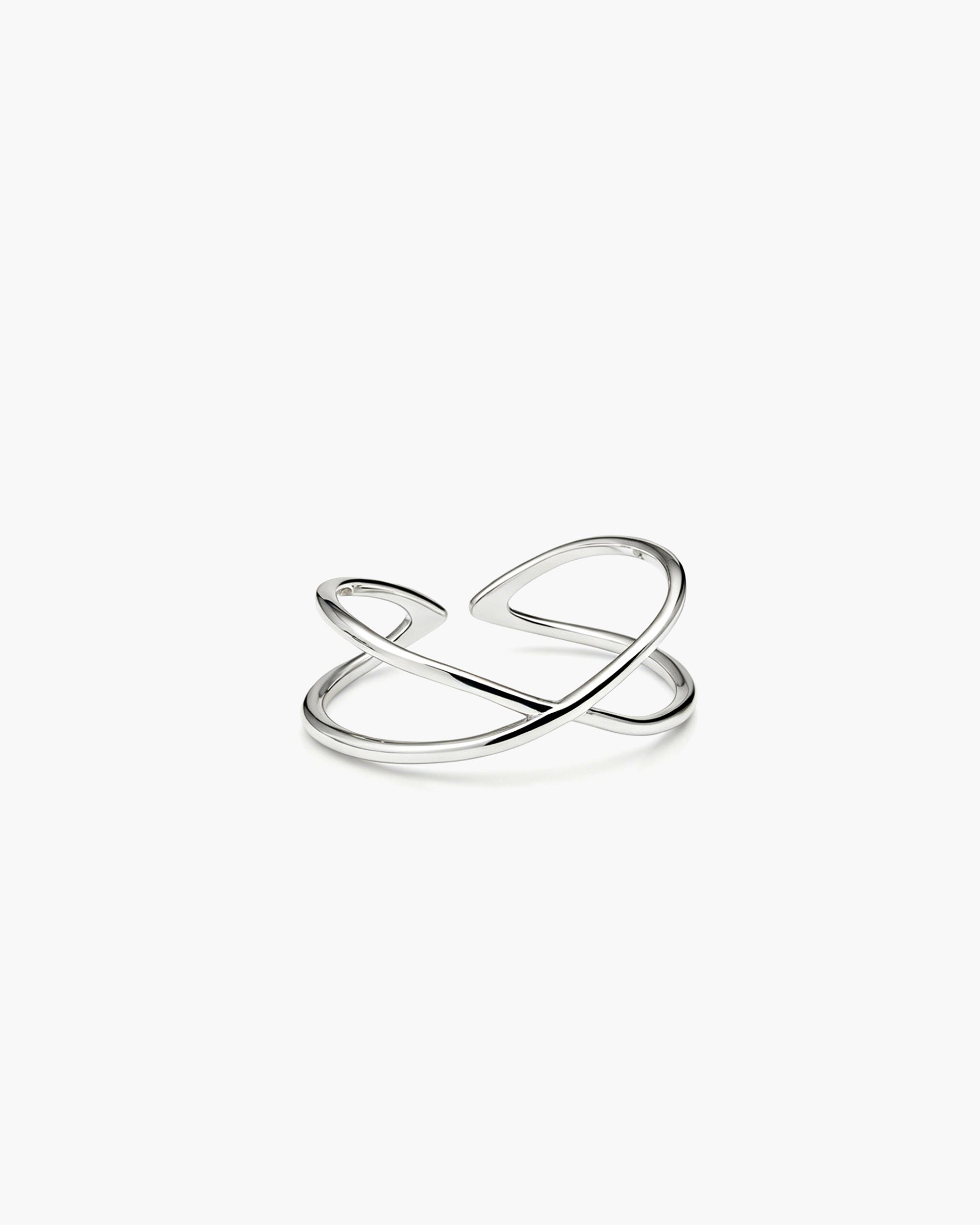 Flow Cross Band - Sterling Silver Side Profile