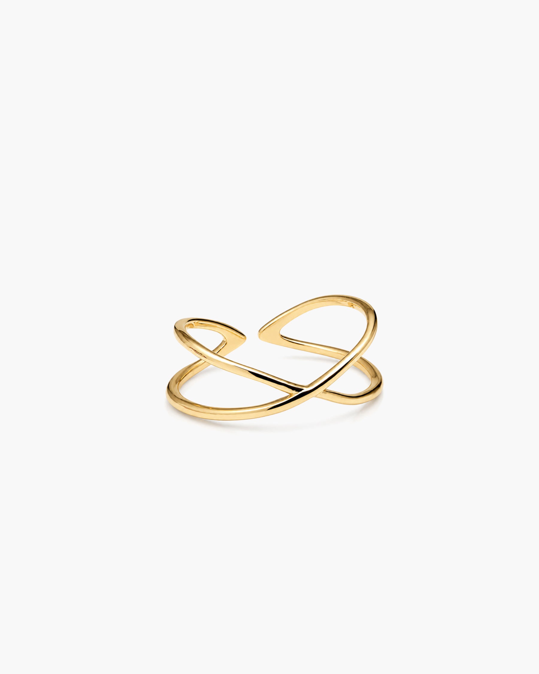 Flow Cross Band - 18K Gold Vermeil Side Profile
