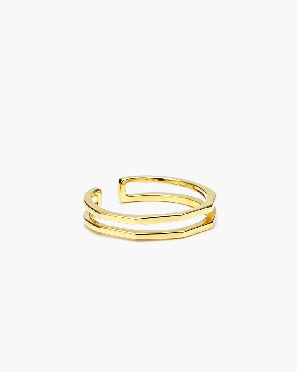 Angle Duo Ring - 18K Gold Vermeil Side Profile