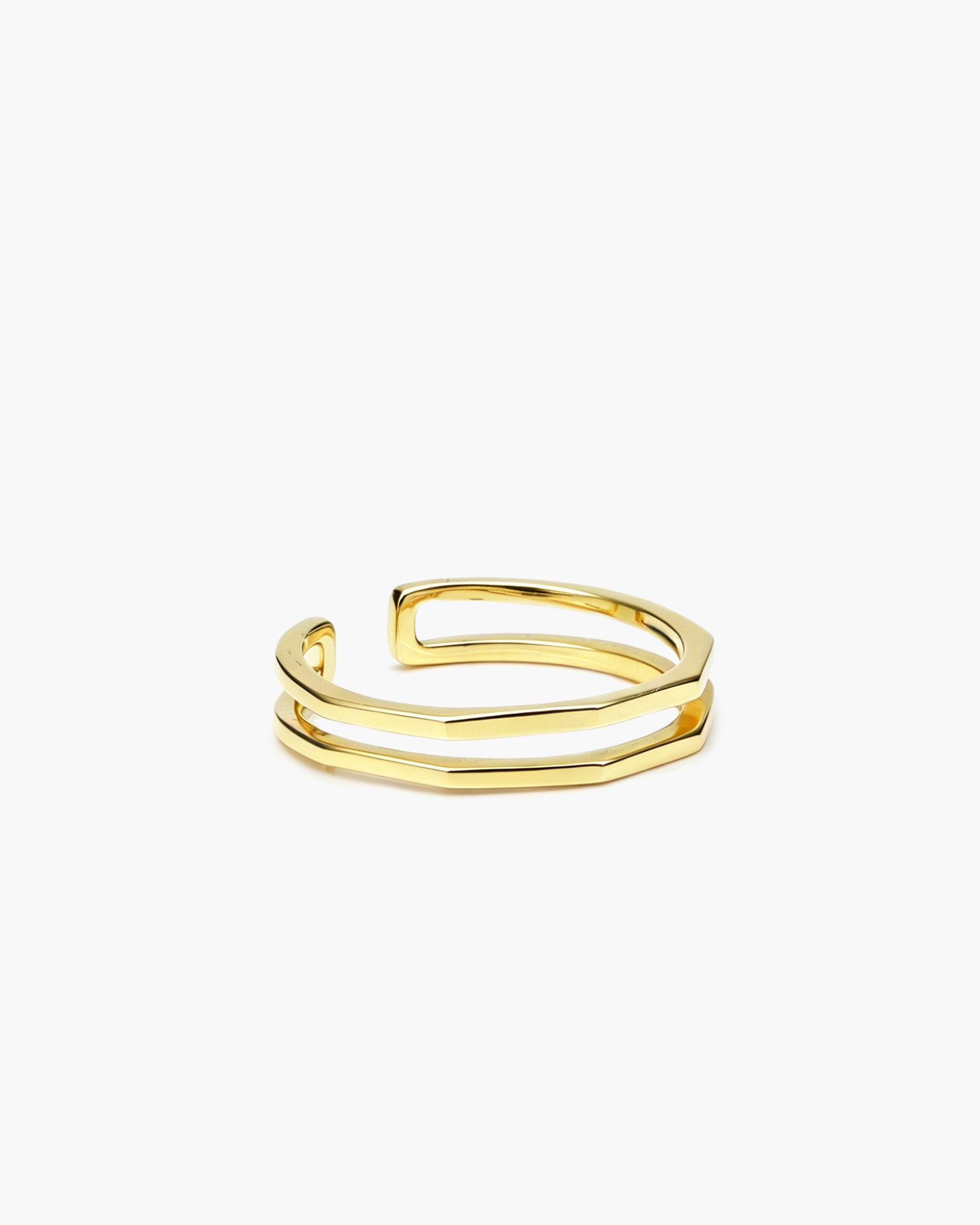 Angle Duo Ring - 18K Gold Vermeil Side Profile