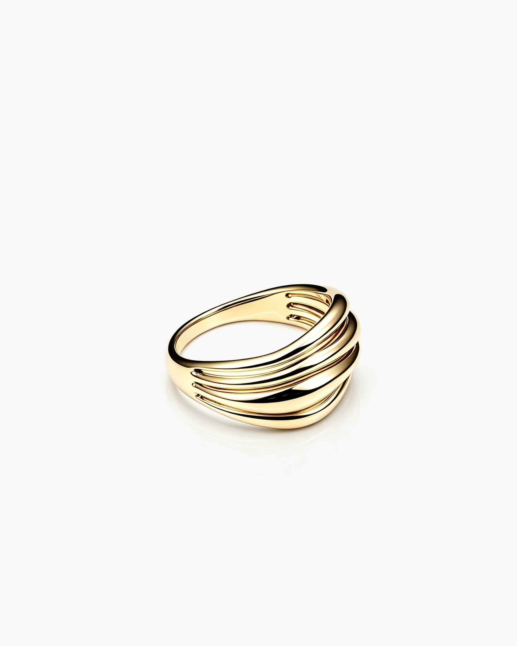 Luma Layer Ring - 18K Gold Vermeil Side Profile