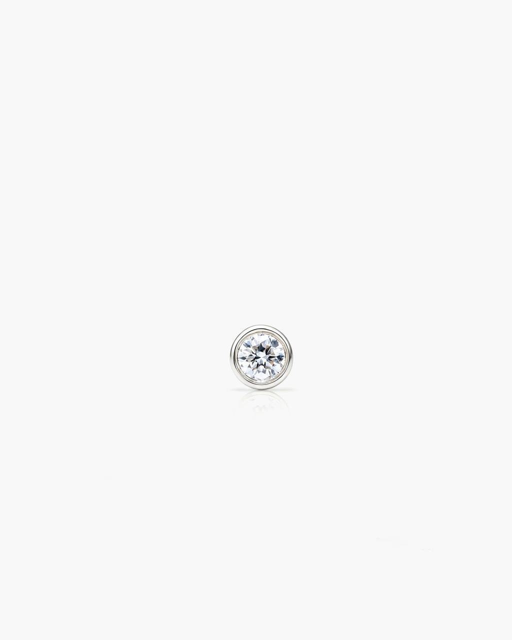Diamond Basel Stud 3mm Single - 14K White Gold Lab Grown Diamond