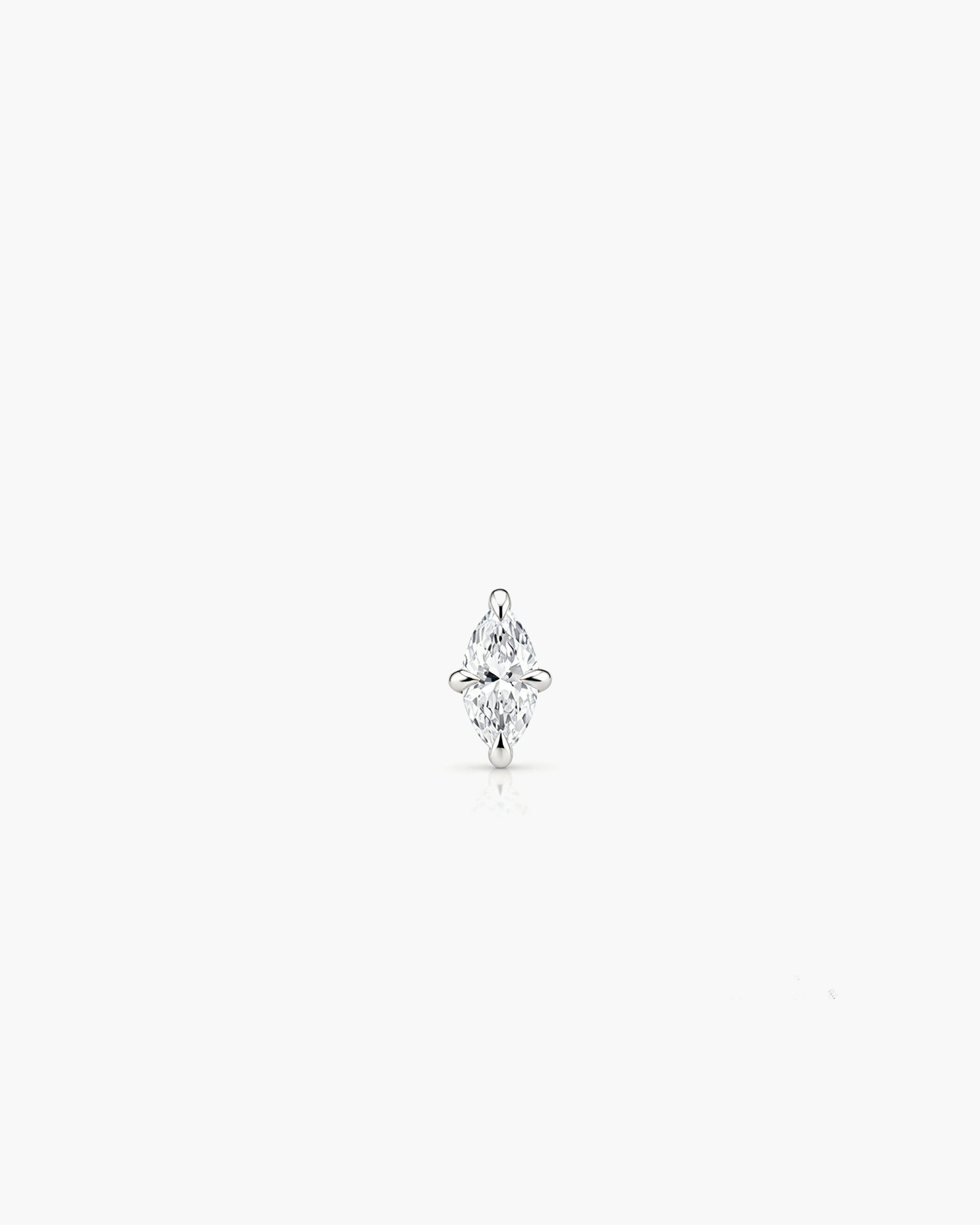 Marquise Diamond Stud - 14K White Gold Lab Grown Marquise Diamond