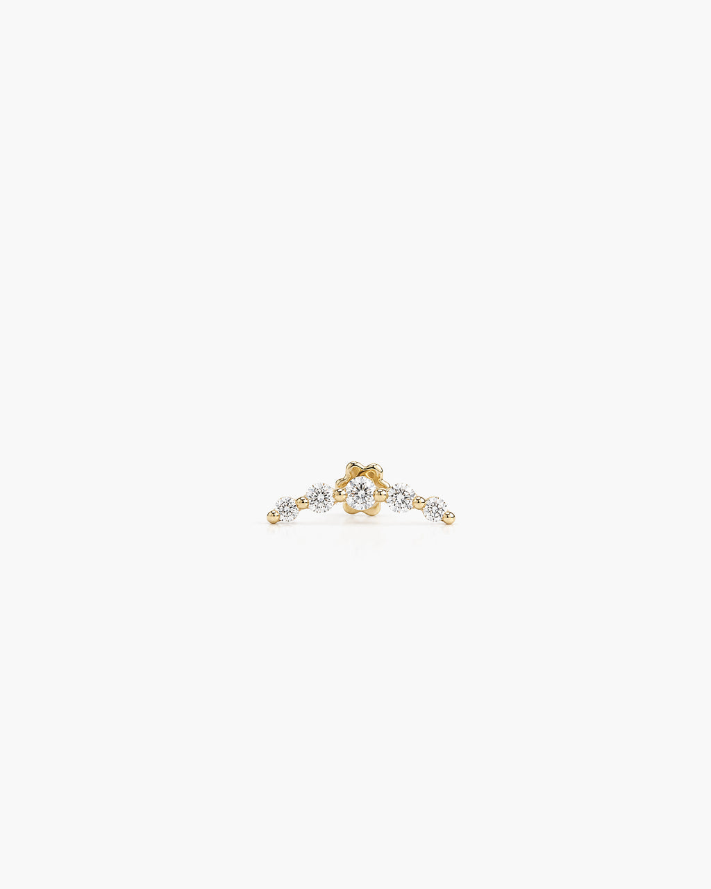 Diamond Curve Stud Single - 14K Yellow Gold Lab Grown Diamond
