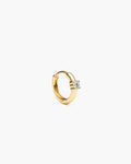 Diamond Dot Hoop Mini Single - 14K Yellow Gold Lab Grown Diamond