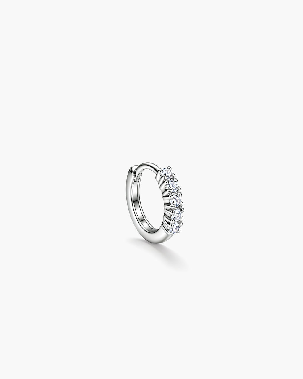Diamond Hoop Mini Single - 14K White Gold Lab Grown Diamond