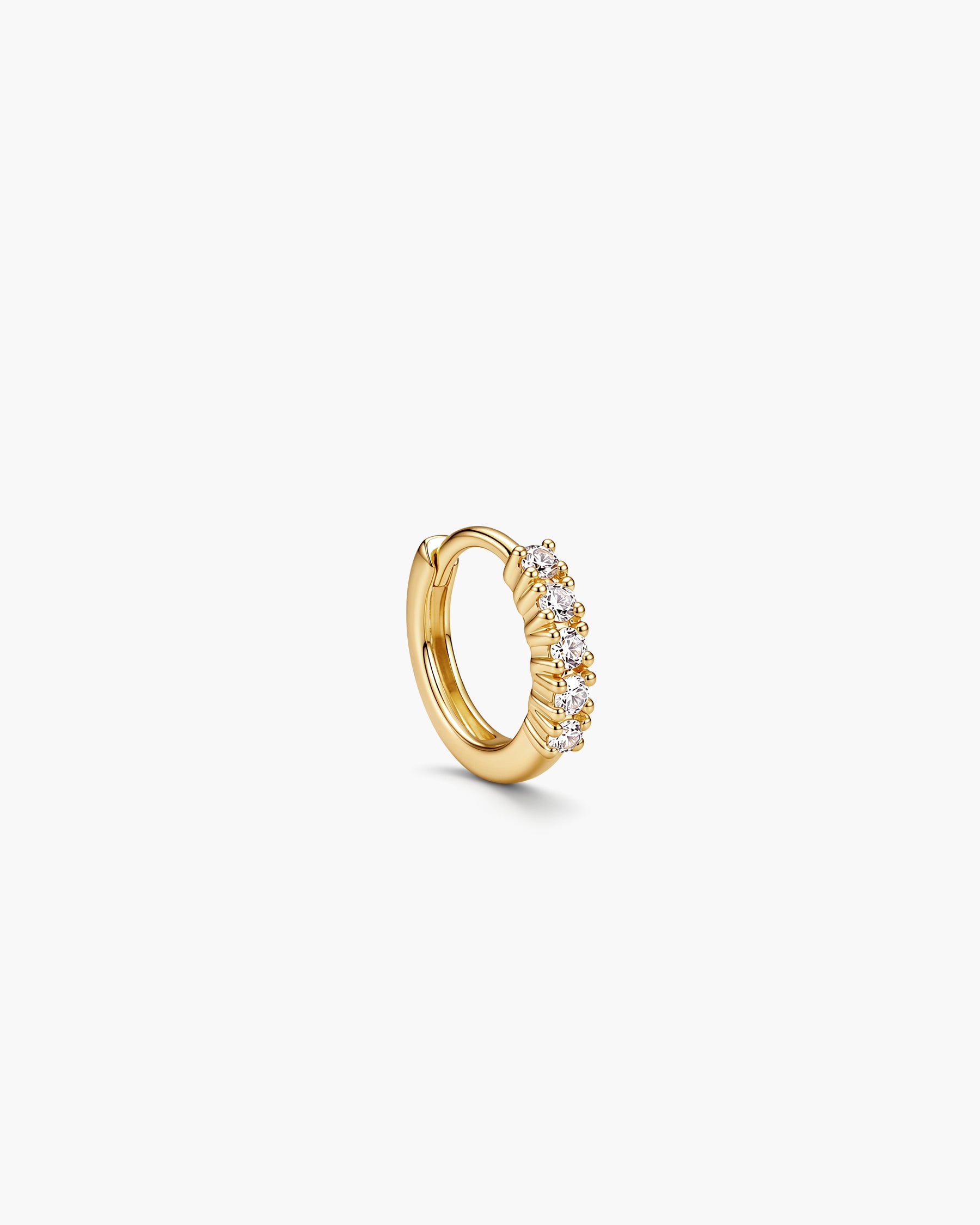 Diamond Hoop Mini Single - 14K Yellow Gold Lab Grown Diamond 