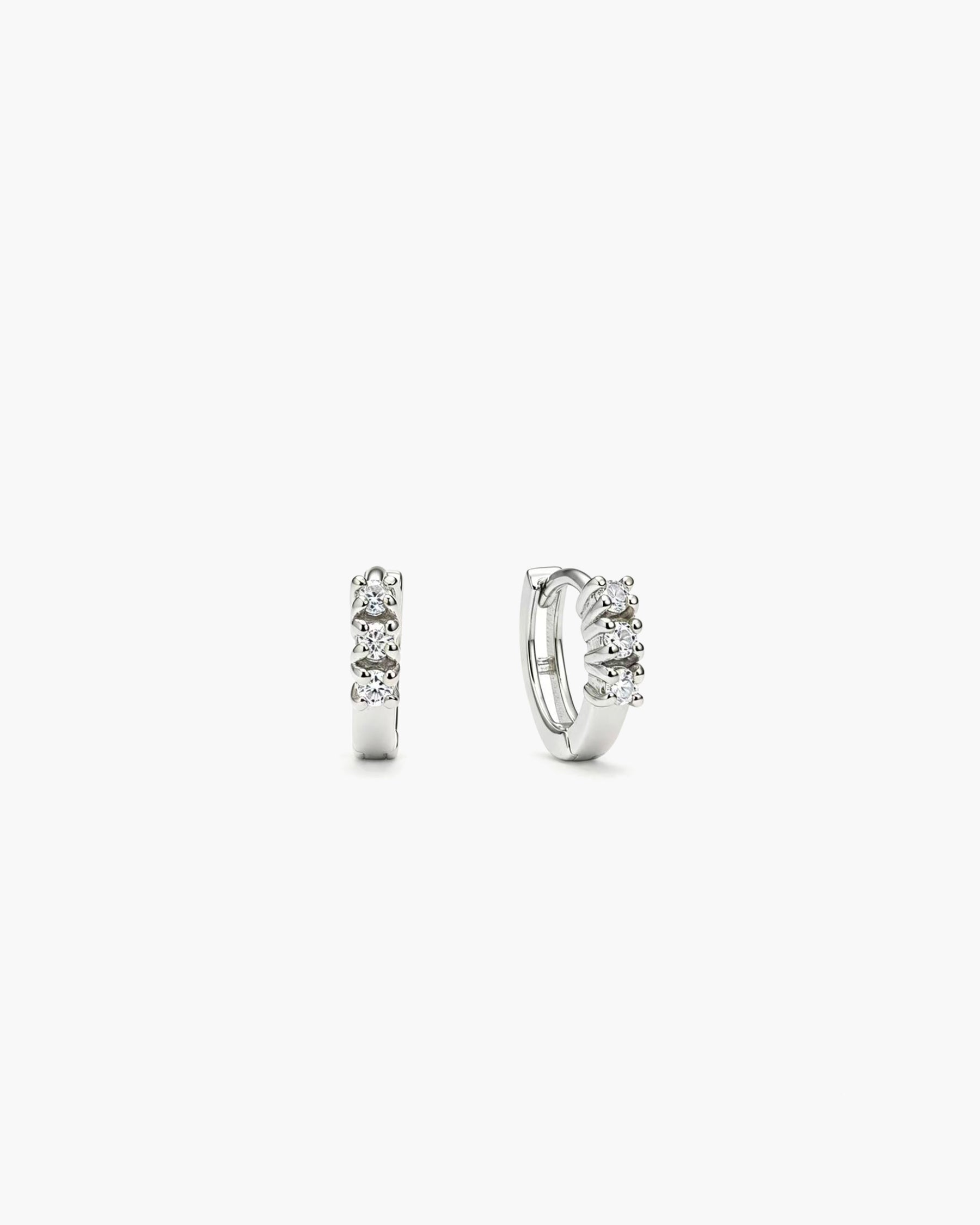 Trio Diamond Hoops - Sterling Silver Lab Grown Diamond  