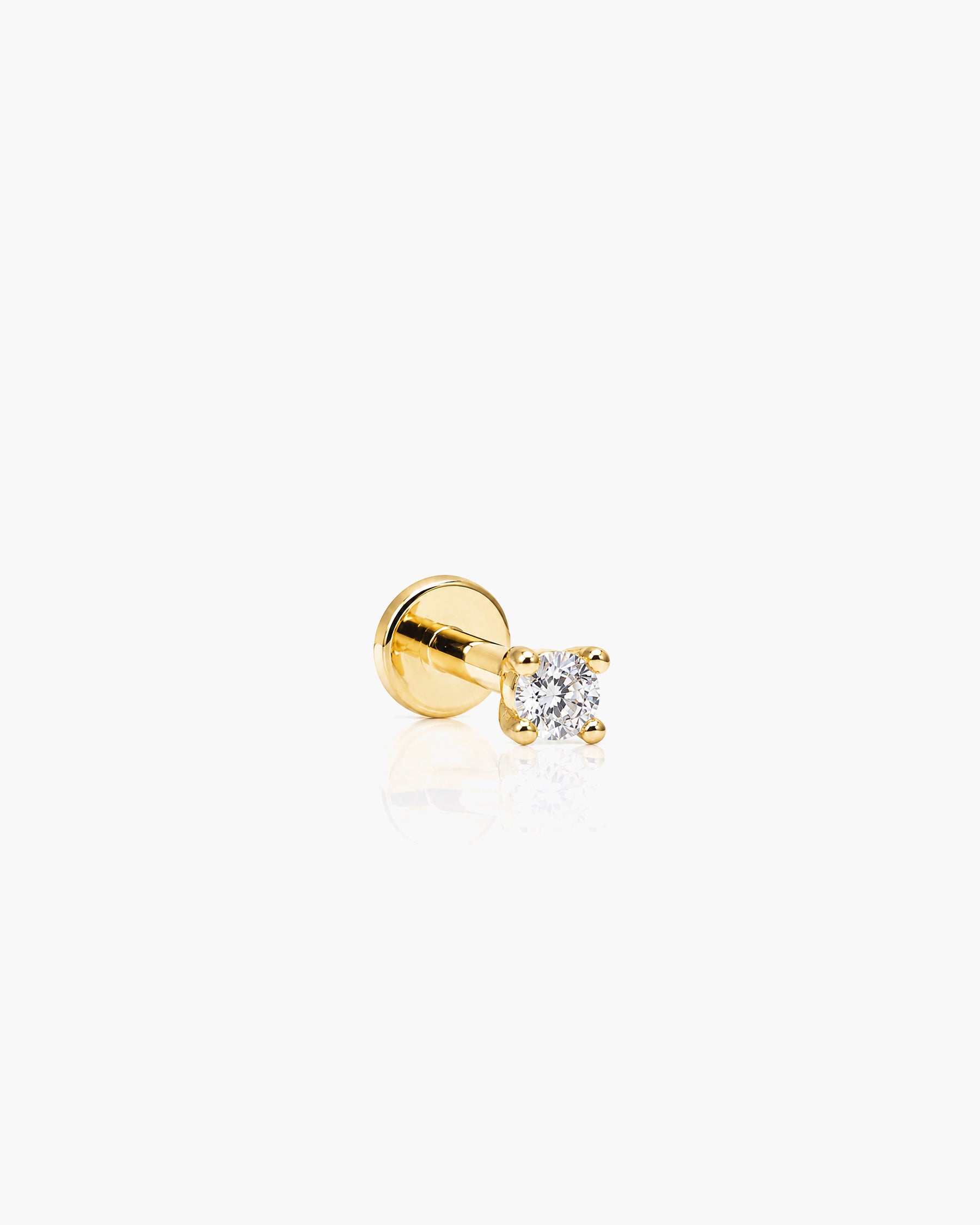 Babe Diamond Stud 2.3 Single - 18K Gold Vermeil Lab Grown Diamond Side Profile