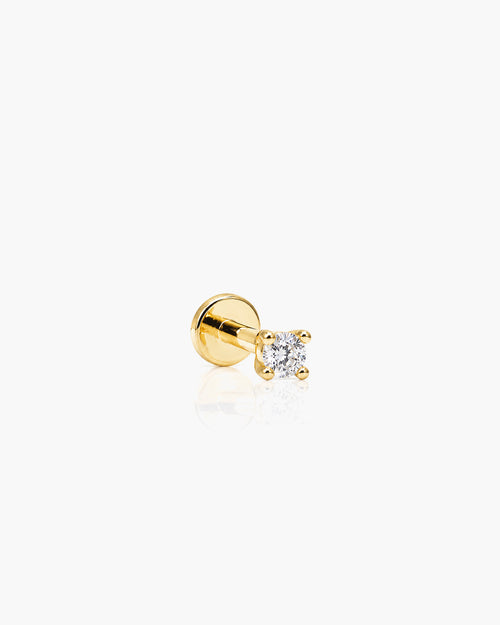 Babe Diamond Stud 2.3 Single - 18K Gold Vermeil Lab Grown Diamond Side Profile
