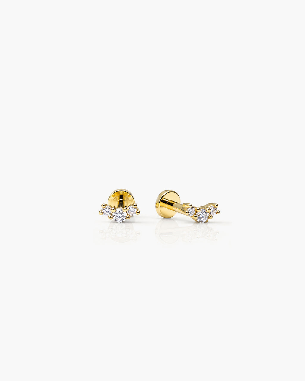Mini Diamond Curve Stud Single - 18K Gold Vermeil Lab Grown Diamond