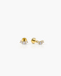 Mini Diamond Curve Stud Single - 18K Gold Vermeil Lab Grown Diamond